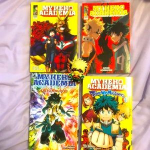 My Hero Academia manga bundle with Bakugo bag clip